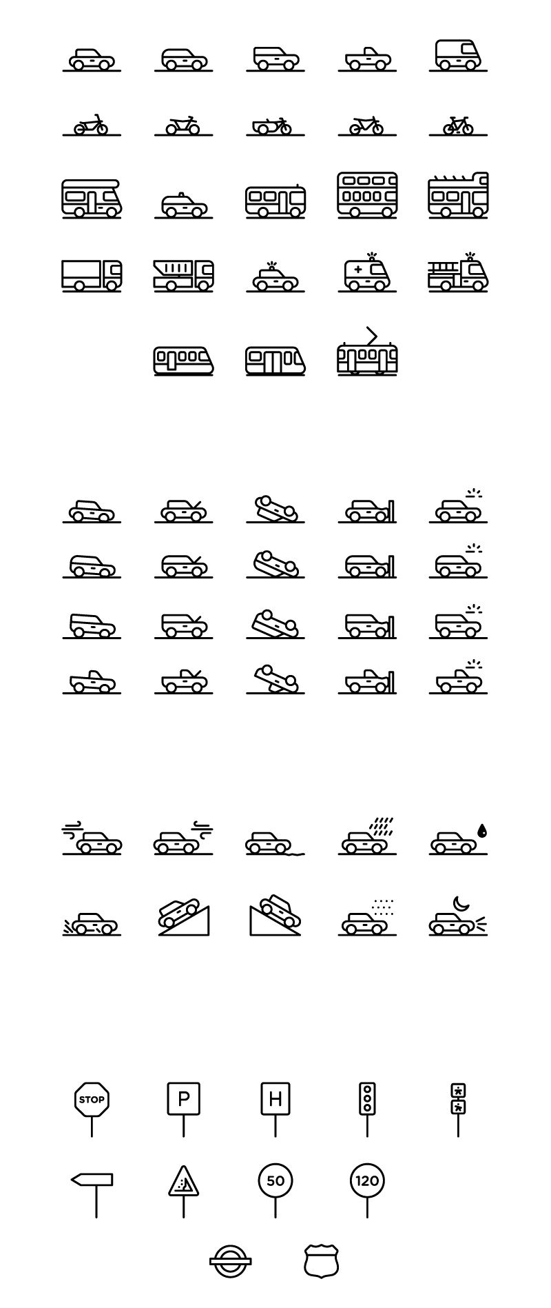 64 paragraph transportation element icon vector material
