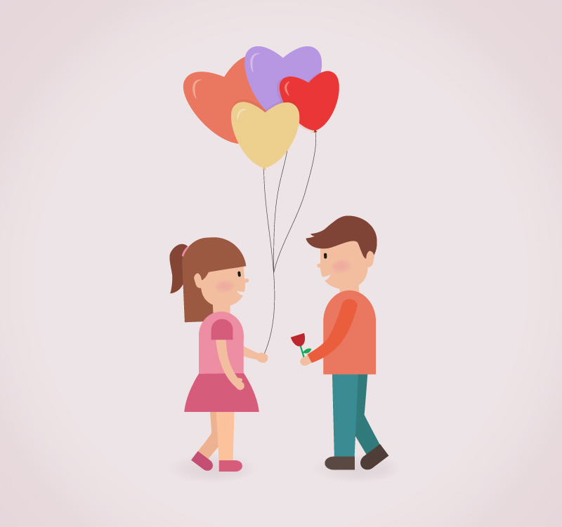 Cartoon couple creative design vector material
