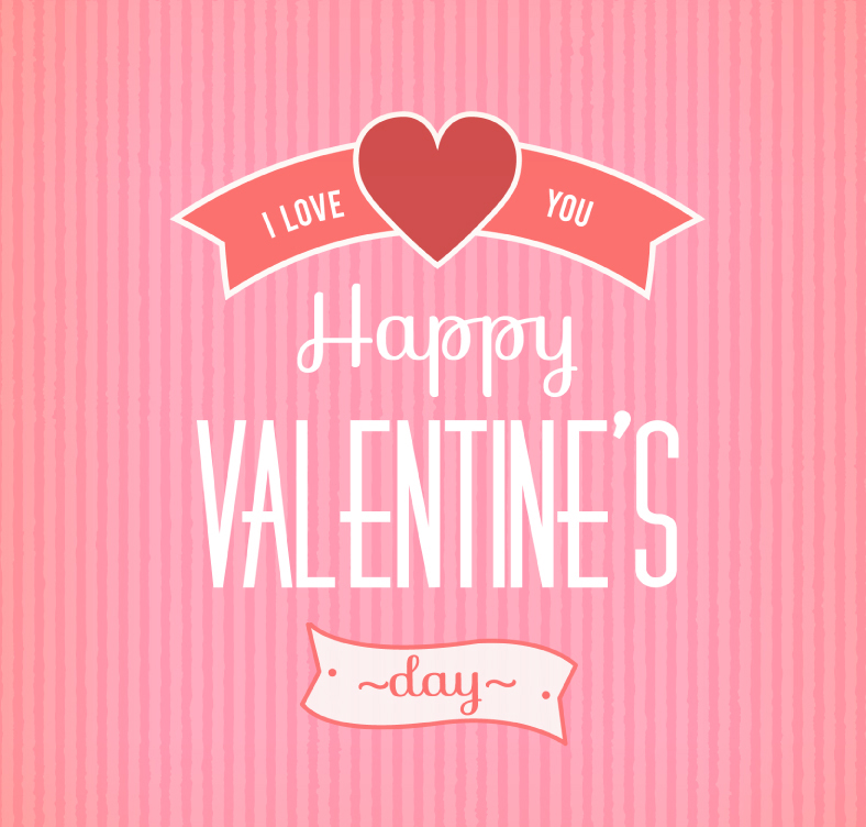 Pink Valentine's Day greeting cards vector material stripe
