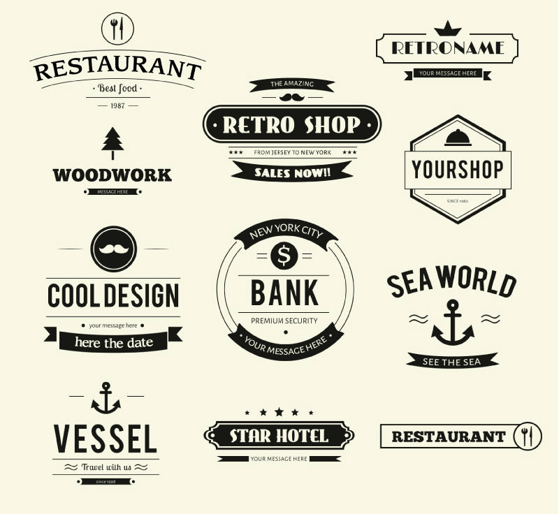 11 models and practical shop tag vector material
