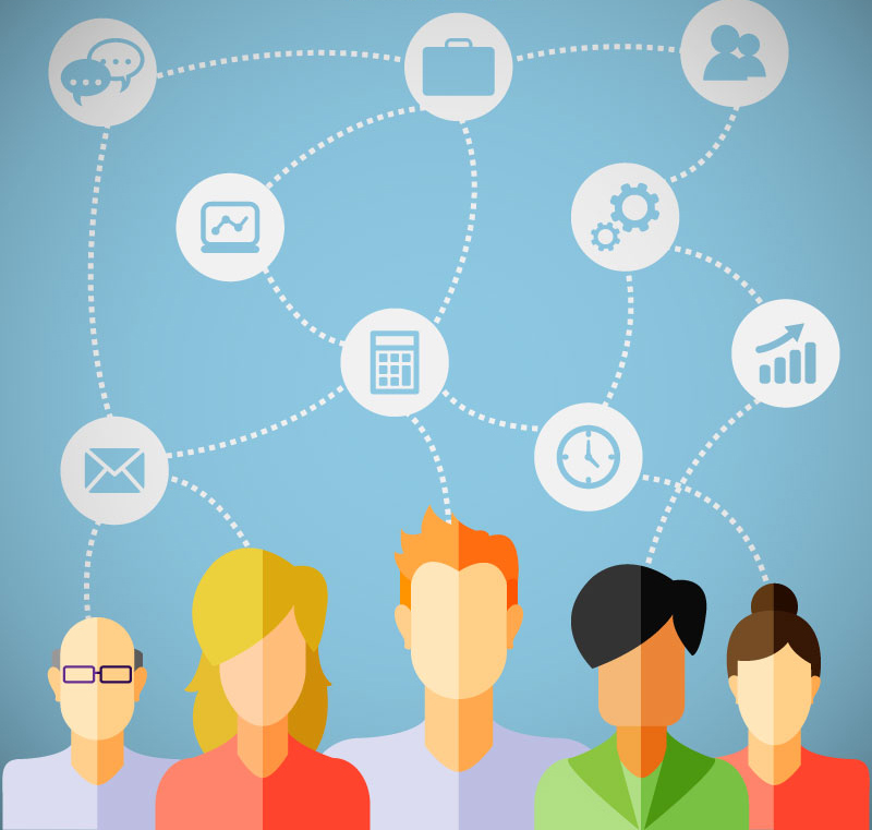 Flattening of social networking crowd vector material
