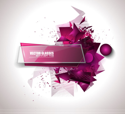 Fashion glass texture banner vector

