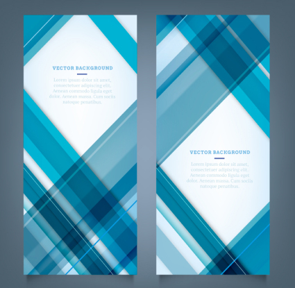 2 blue grid banner vector material