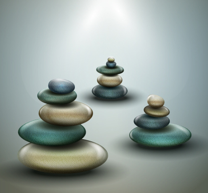 Fine spa pebbles vector material