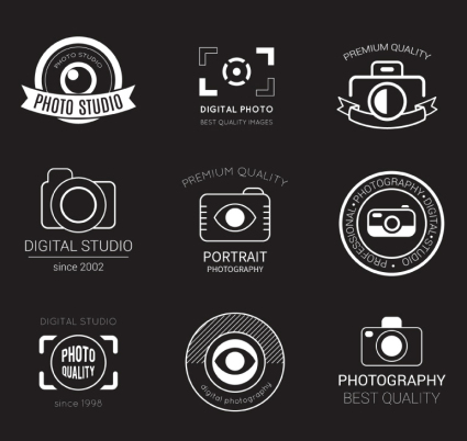 9 photography studio logo design vector material