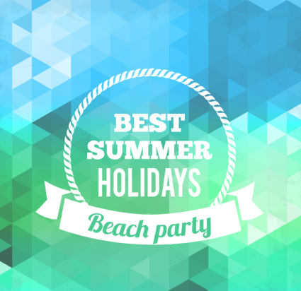 Blue Summer Beach Party poster vector