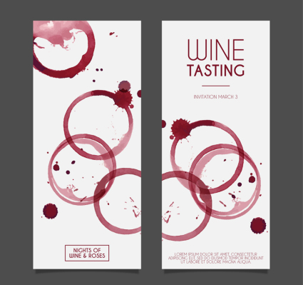 Stained water tasting invitation cards vector material
