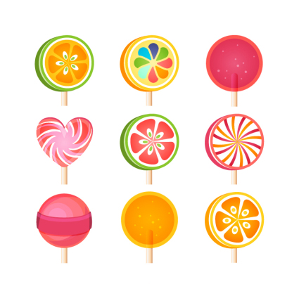 9 delicious lollipop Vector