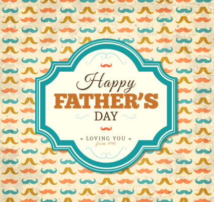 Father's Day greeting cards vector material colored beard