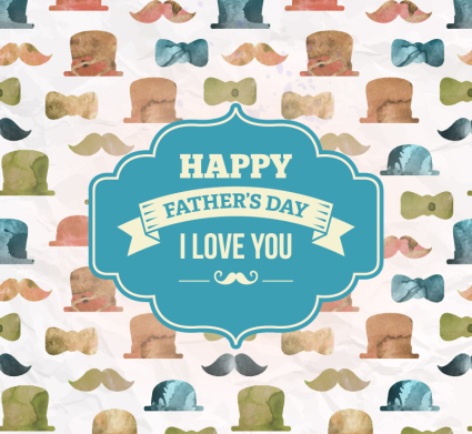 Drawing Father's Day greeting cards vector material