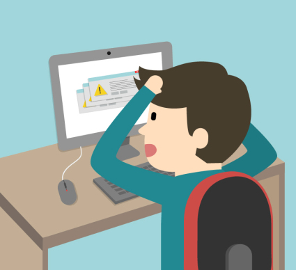 Cartoon illustrator vector material computer program error