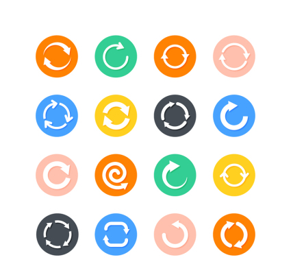 12 cycle arrow icon vector material