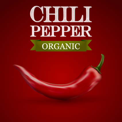 Red pepper poster vector material