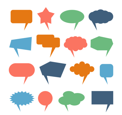 16 color language bubble vector material