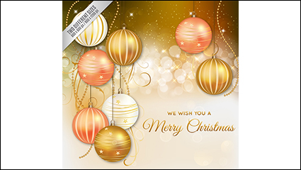 Exquisite lob Christmas greeting card vector material