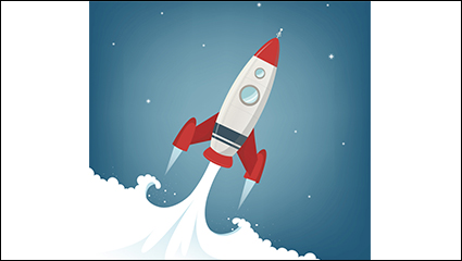 Cartoon vacated rocket vector material