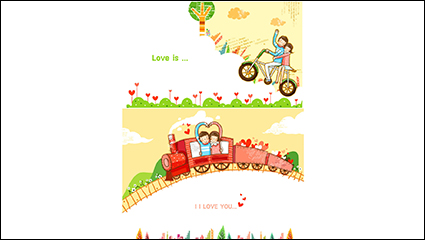 Cartoon couple illustrator vector material