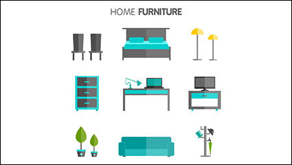 9 Modern furniture design vector material