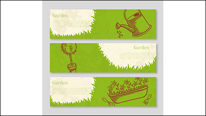 Green Garden banner vector material