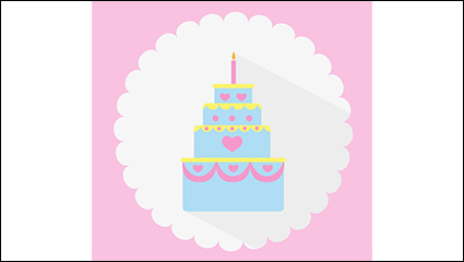 Fresh birthday cake vector material