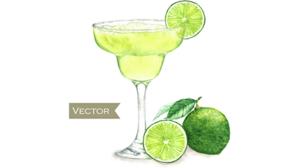 Green Lemon Cocktail vector material