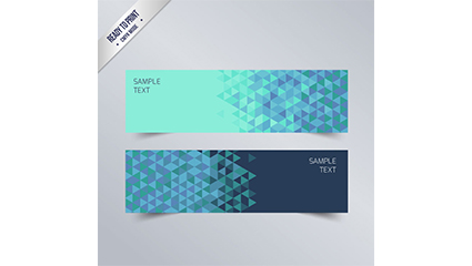 Blue geometric banner vector
