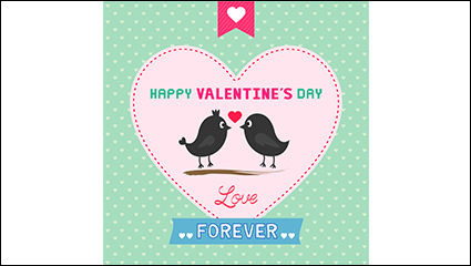 Valentine cartoon bird lovers vector material