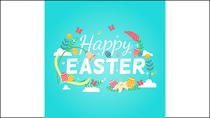 Fresh Easter greeting card vector material