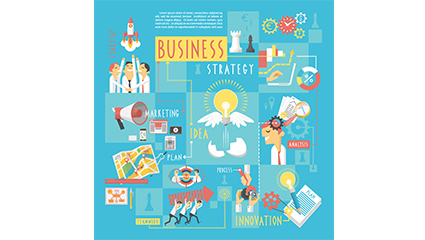 Cartoon style business information map vector