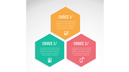 Color hexagon information vector material