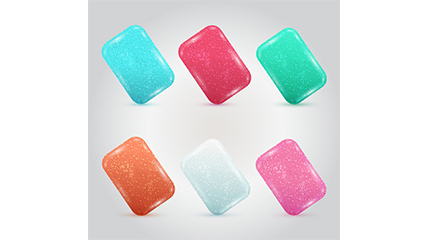 6 chewing gum color vector material