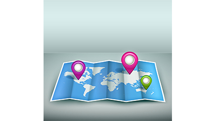 World map with landmarks vector material