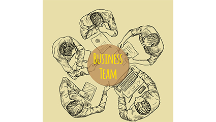 Business team plan view vector material