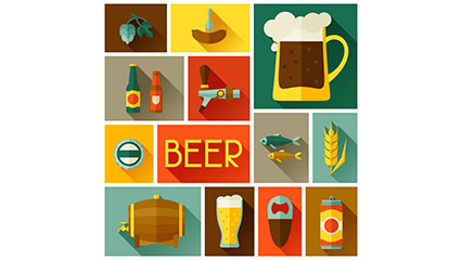 13 paragraph beer element icon vector material