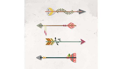 4 creative arrow design vector material