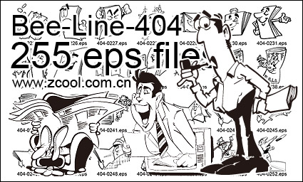 classic black-and-white cartoon image vector material