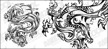 Fierce dragon vector material