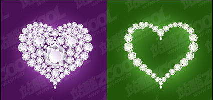 diamond heart-shaped vector material