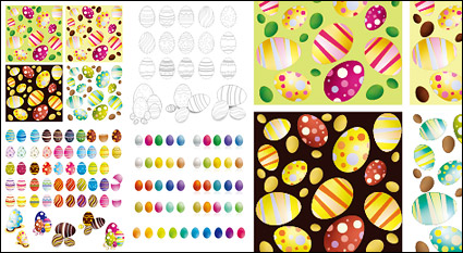 Easter eggs Vector variety of materials