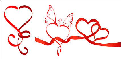 3 special heart-shaped vector material