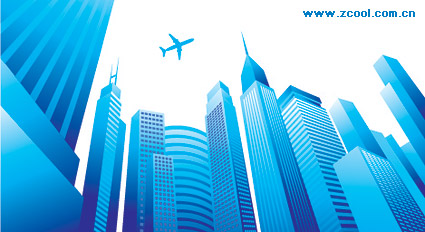 City high-rise buildings Vector