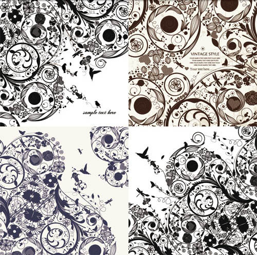 5, the trend of hand-painted pattern vector material