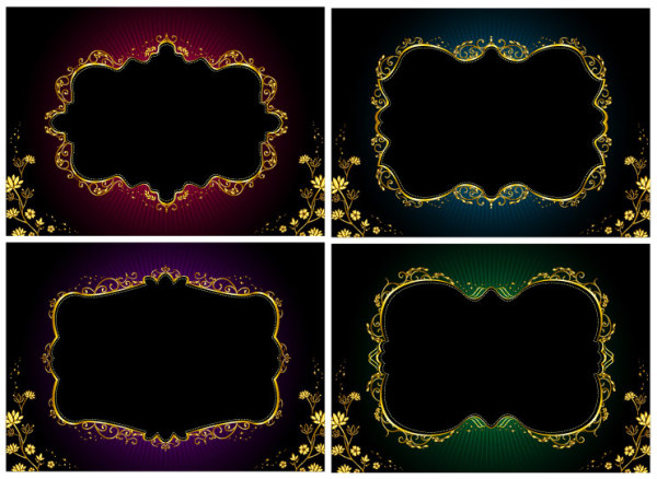 Vector ornate gold lace material