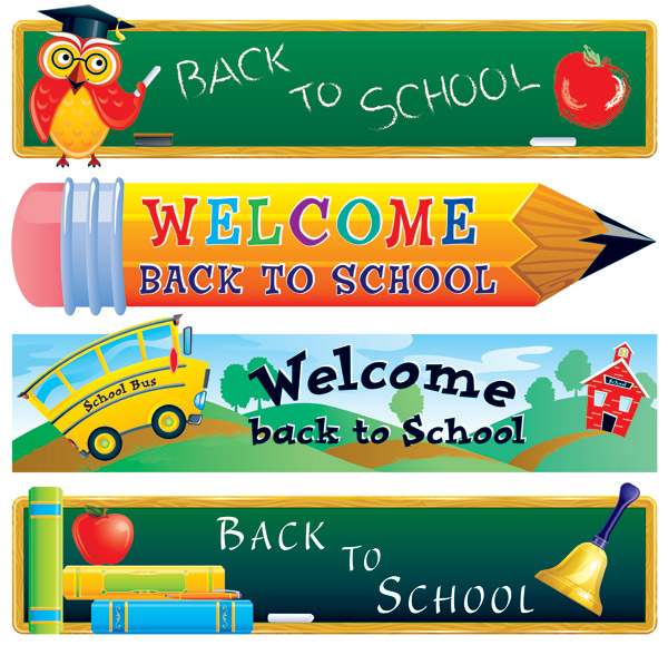 Lovely school theme vector material