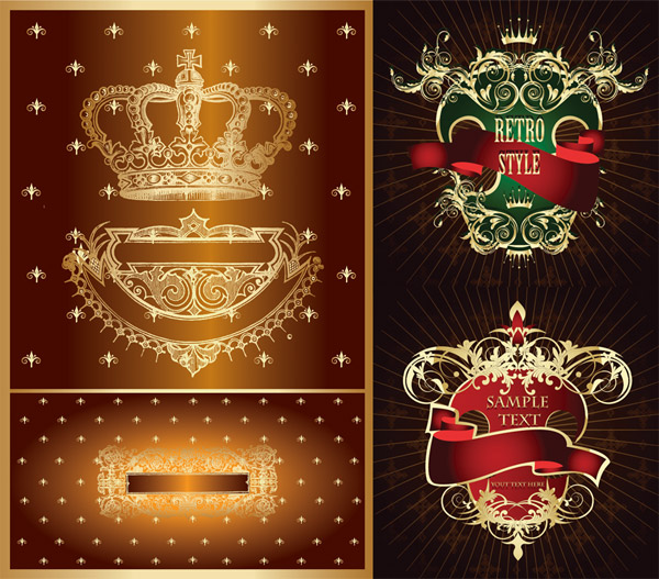 Crown European pattern vector material (non-original works)
