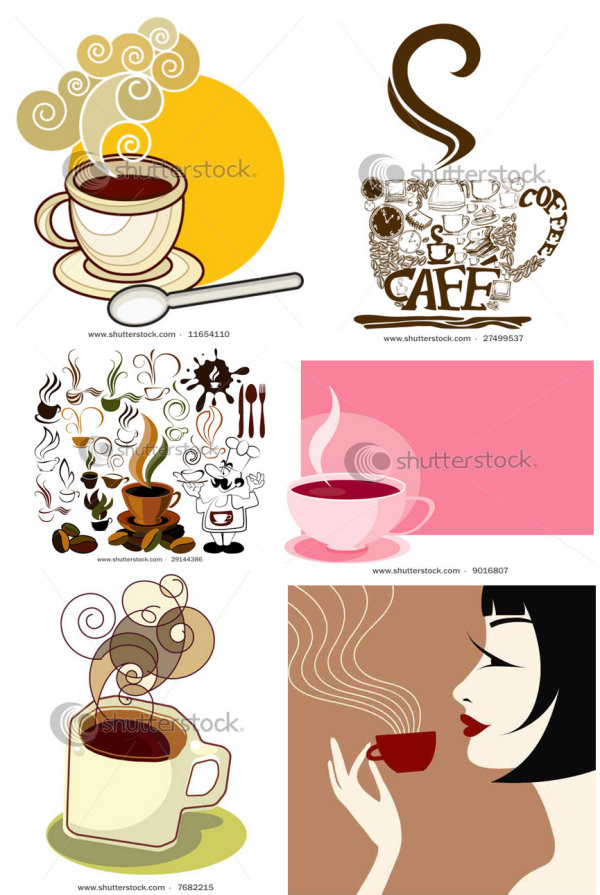 Vector coffee icon and background material