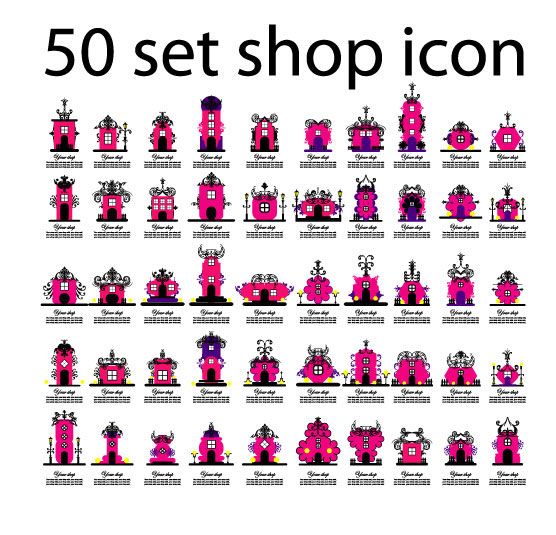 50 store icon vector material
