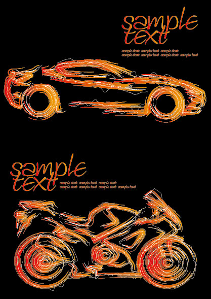 Vector brush cars and motorcycles