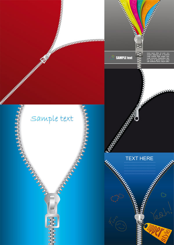 Zipper theme vector material