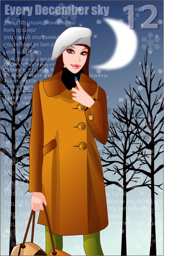 winter women Vector 4 